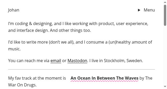 Screenshot of johan.im