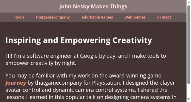Screenshot of johnnesky.com