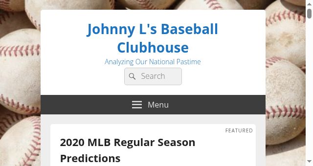 Screenshot of johnnylbaseballclubhouse.com