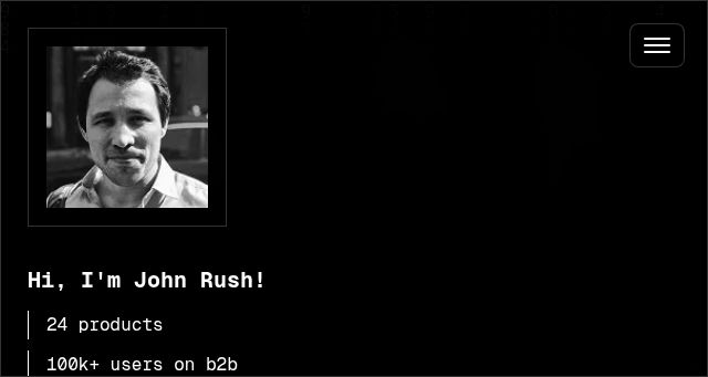 Screenshot of johnrush.me