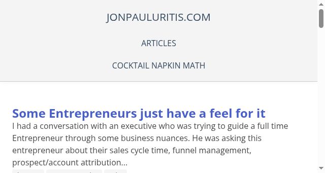 Screenshot of jonpauluritis.com