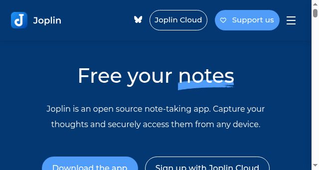 Screenshot of joplinapp.org