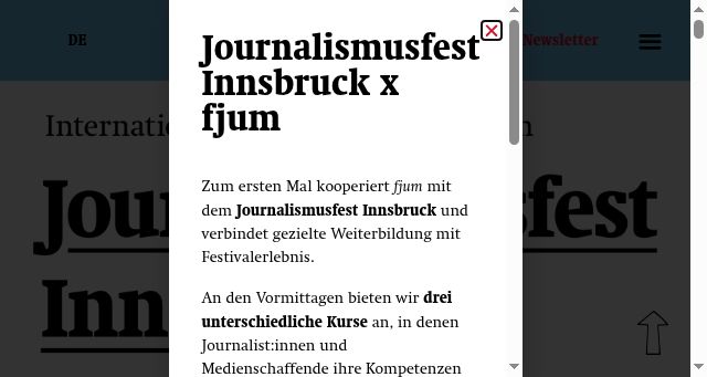 Screenshot of journalismusfest.org