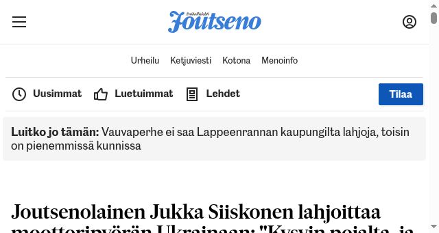 Screenshot of joutsenolehti.fi