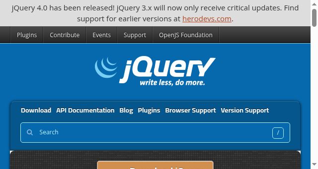 Screenshot of jquery.com