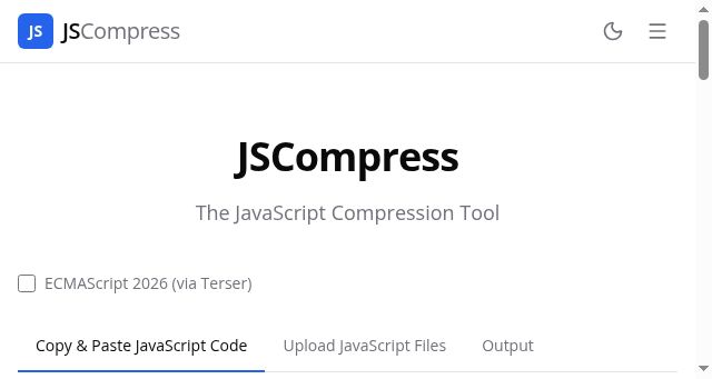 Screenshot of jscompress.com