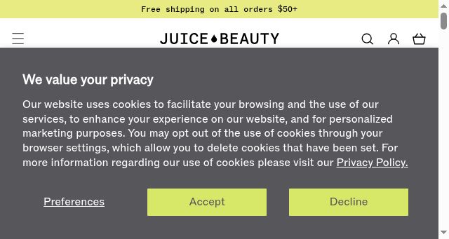 Screenshot of juicebeauty.com