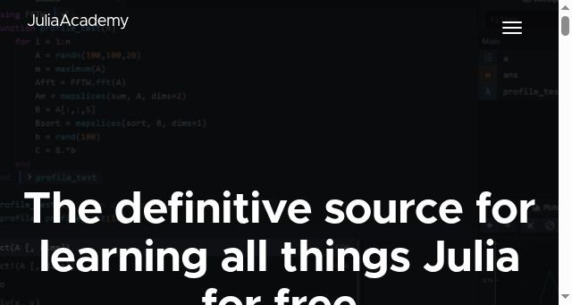 Screenshot of juliaacademy.com