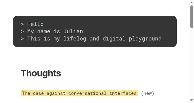 Screenshot of julian.digital