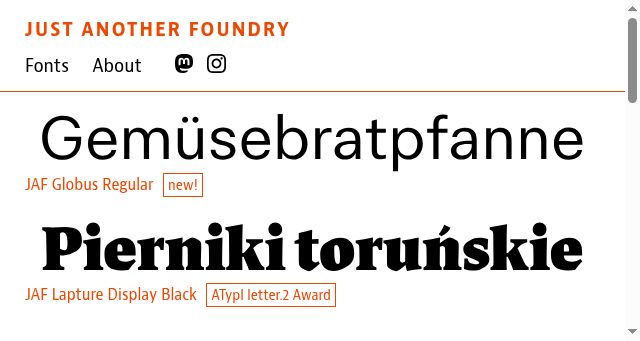 Screenshot of justanotherfoundry.com