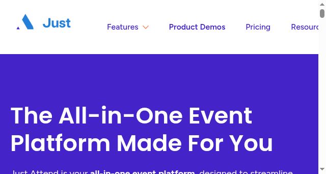 Screenshot of justattend.com