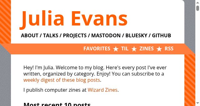 Screenshot of jvns.ca
