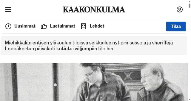 Screenshot of kaakonkulma.fi