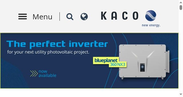 Screenshot of kaco-newenergy.com