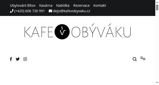 Screenshot of kafevobyvaku.cz