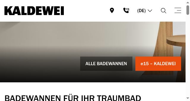 Screenshot of kaldewei.de