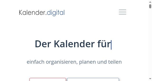 Screenshot of kalender.digital