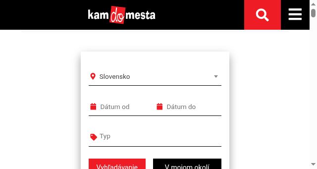 Screenshot of kamdomesta.sk