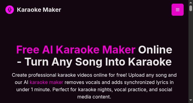 Screenshot of karaokemaker.online
