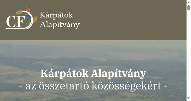 Screenshot of karpatokalapitvany.hu
