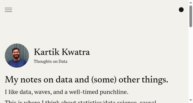 Screenshot of kartikkwatra.com