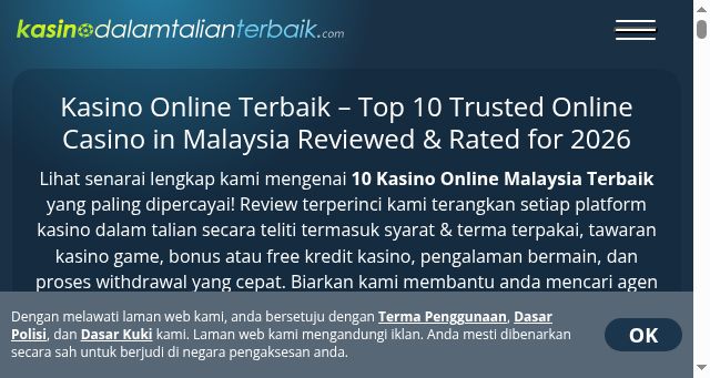 Screenshot of kasinodalamtalianterbaik.com