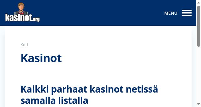 Screenshot of kasinot.org
