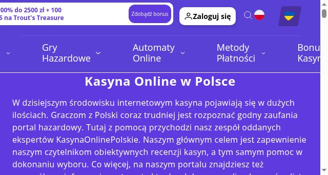 Screenshot of kasynaonlinepolskie.com