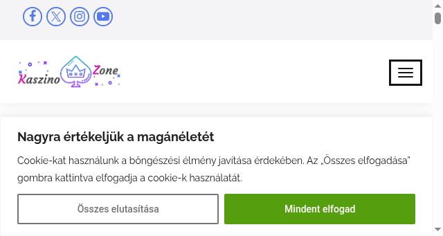 Screenshot of kaszinozone.com