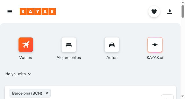 Screenshot of kayak.co.cr