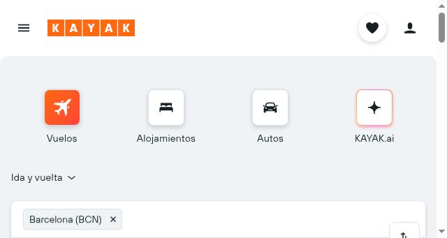 Screenshot of kayak.com.sv