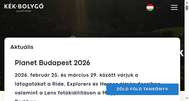 Screenshot of kekbolygoalapitvany.hu