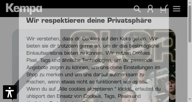 Screenshot of kempa-sports.com