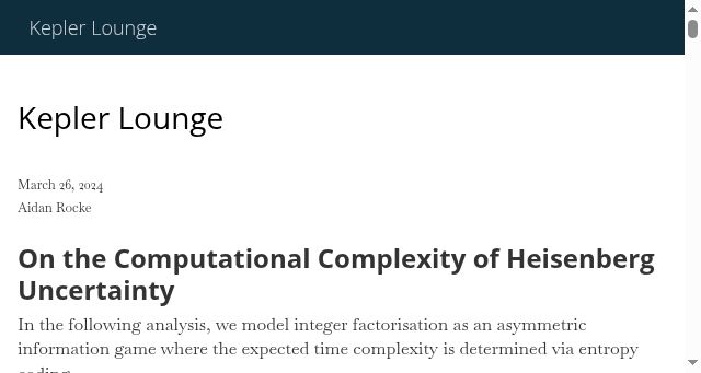 Screenshot of keplerlounge.com