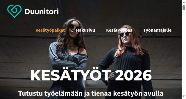 Screenshot of kesatyot.fi