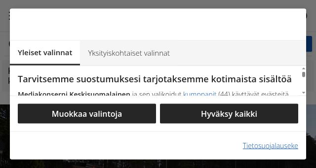 Screenshot of keskilaakso.fi
