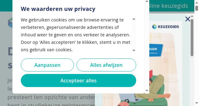 Screenshot of keuzegids.nl