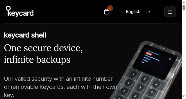Screenshot of keycard.tech