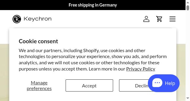 Screenshot of keychron.de