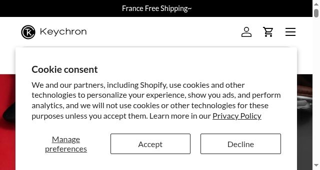 Screenshot of keychron.fr