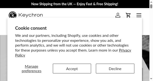 Screenshot of keychron.uk