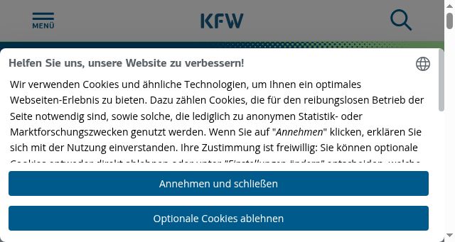 Screenshot of kfw-entwicklungsbank.de