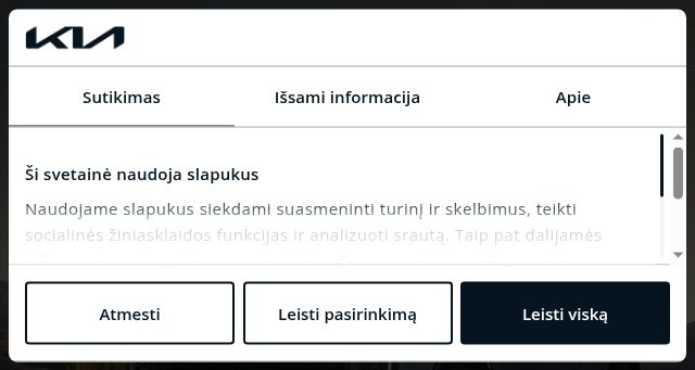 Screenshot of kia.lt