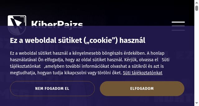 Screenshot of kiberpajzs.hu
