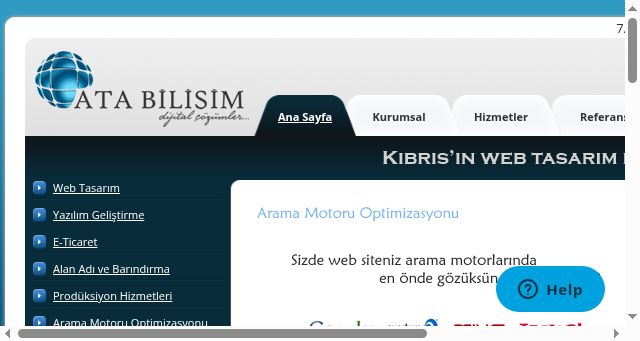 Screenshot of kibriswebtasarim.com