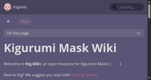 Screenshot of kig.wiki