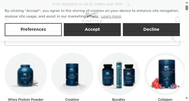 Screenshot of kineticasports.com