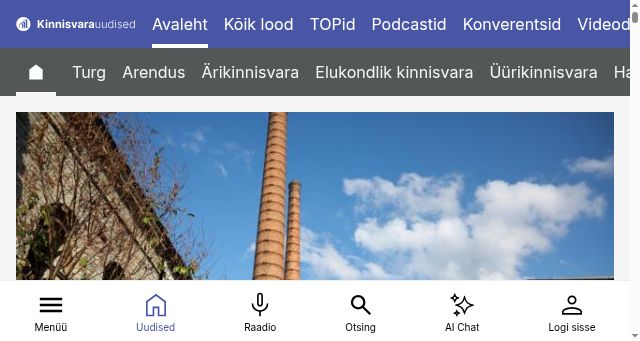 Screenshot of kinnisvarauudised.ee