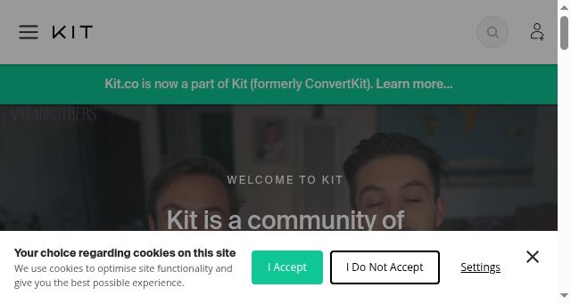 Screenshot of kit.co
