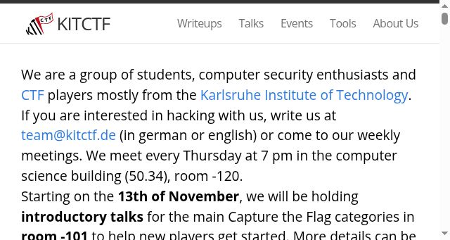 Screenshot of kitctf.de